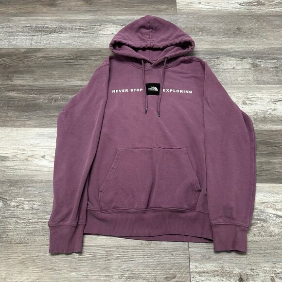 The‎ North Face Never Stop Exploring Purple Mens S Pullover Hoodie Sweatshirt - Picture 2 of 11